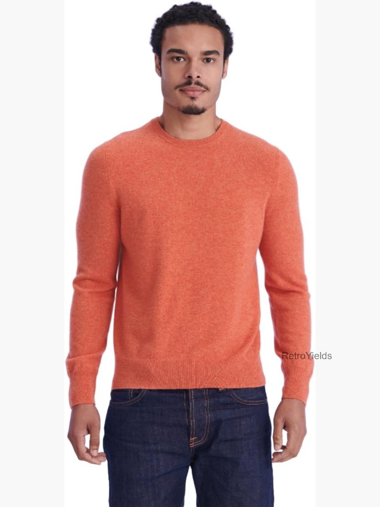 Men's Cashmere Crewneck Sweater Classic Fit Pullover